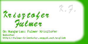 krisztofer fulmer business card